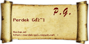 Perdek Gál névjegykártya